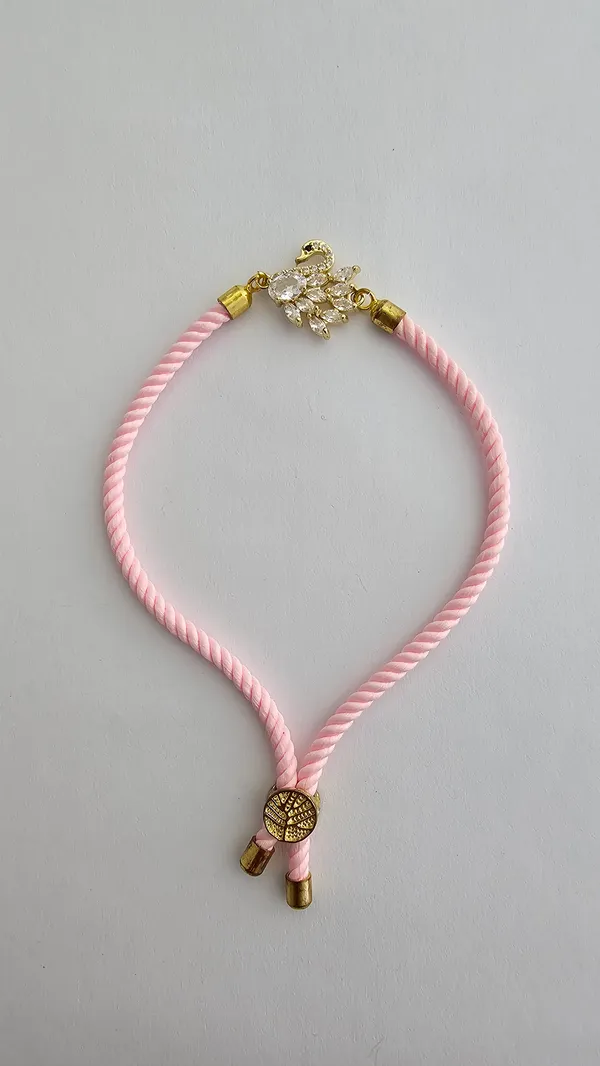 Pink_Thread_Swan_Charm_Adjustable_Rakhi