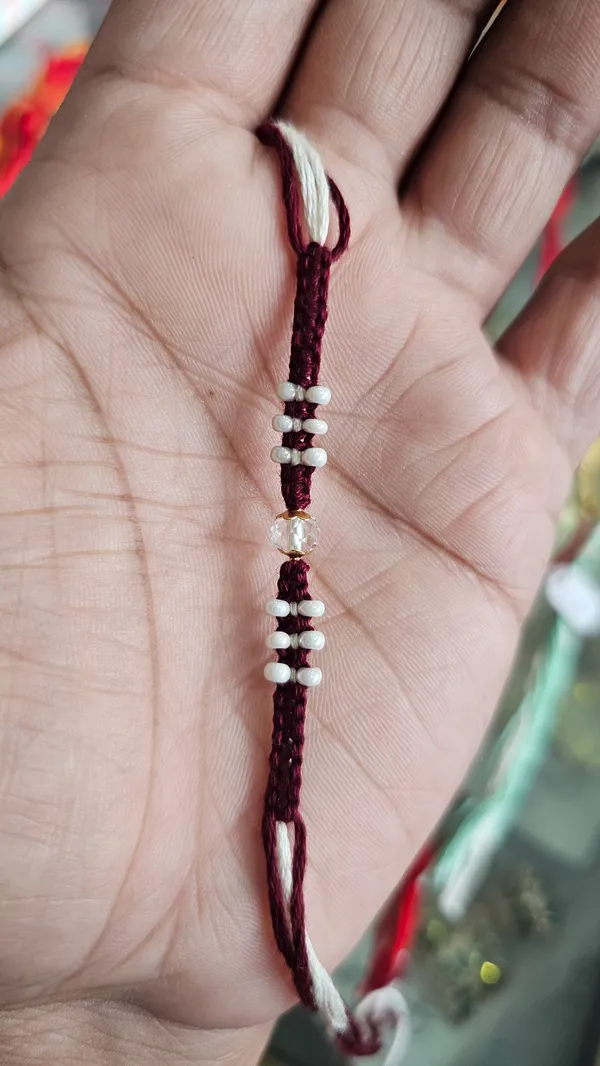 Maroon_Thread_Silver_Bead_Rakhi_Brother_Pack_Of_6