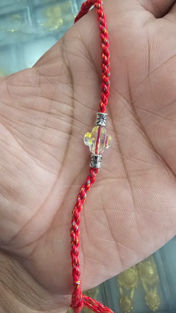 Red_Braided_Cord_Rakhi_With_Crystal_And_Silver_Beads_Pack_Of_6