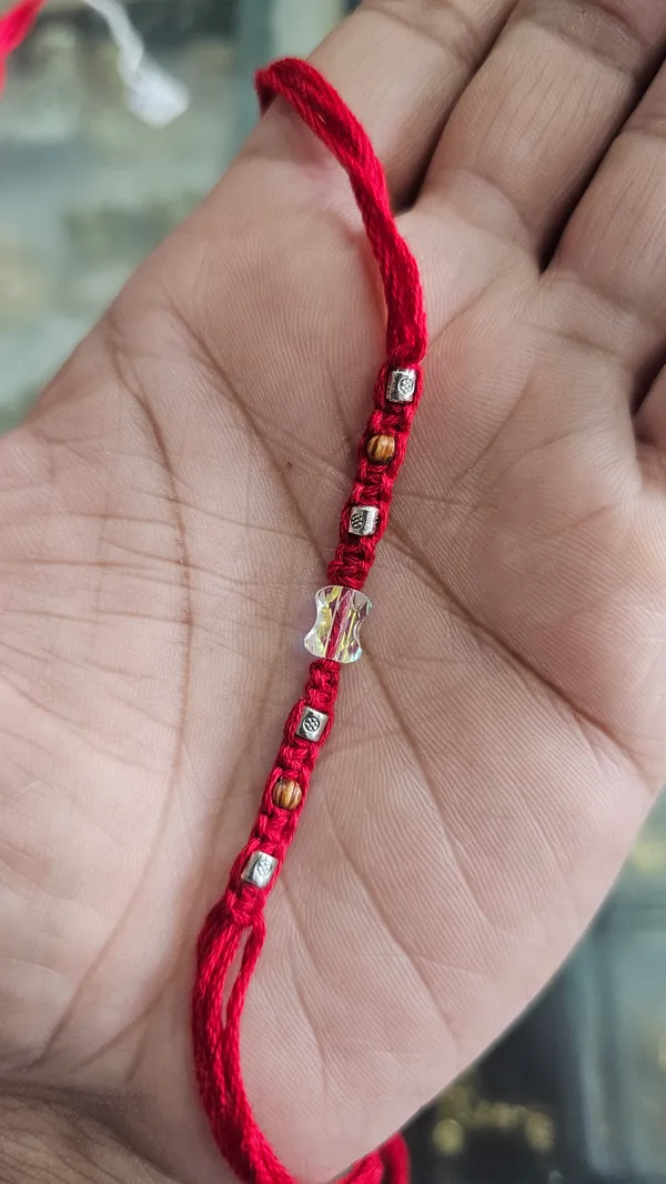 Red_Thread_Rakhi_With_Silver_Beads_Pack_Of_3