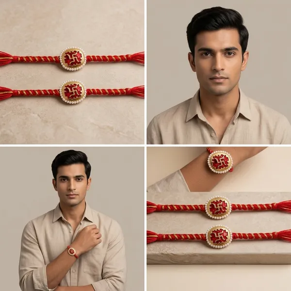 Red_Gold-Toned_Beaded_Thread_Rakhi_Brother_Pack_Of_3