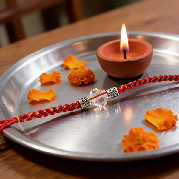Red_Braided_Cord_Rakhi_With_Crystal_And_Silver_Beads_Pack_Of_6