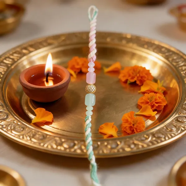 Multicolor_Beaded_Rakhi_With_Gold_Accent_Charm_Pack_Of_5
