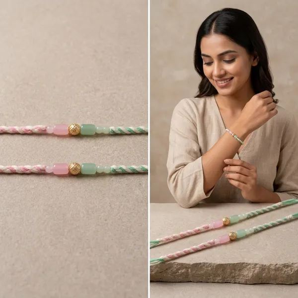 Multicolor_Beaded_Rakhi_With_Gold_Accent_Charm_Pack_Of_5