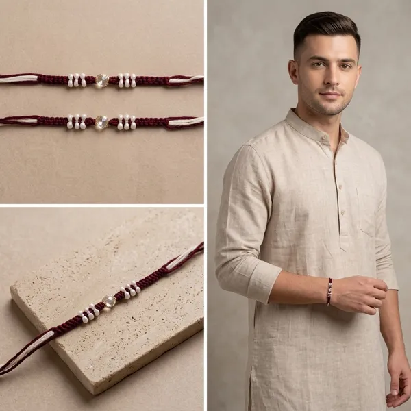 Maroon_Thread_Silver_Bead_Rakhi_Brother_Pack_Of_6