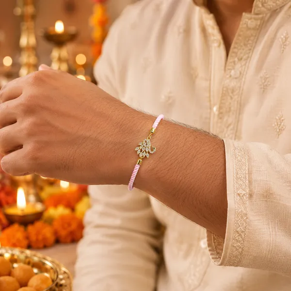 Pink_Thread_Swan_Charm_Adjustable_Rakhi
