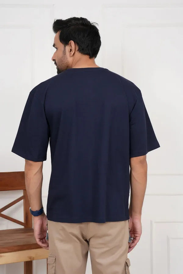 Navy_Blue_Printed_Round_Neck_T-Shirt_For_Men