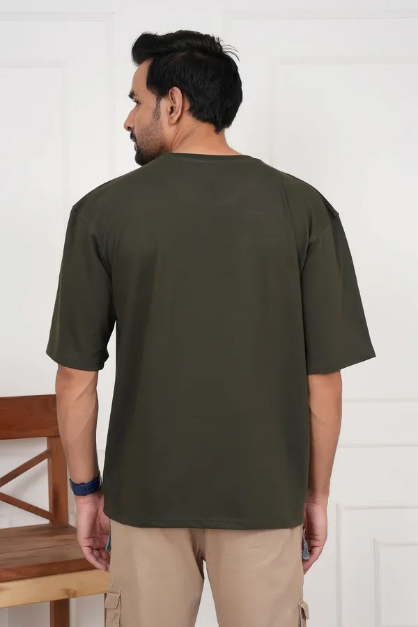 Green_Solid_Round_Neck_T-Shirt_For_Men