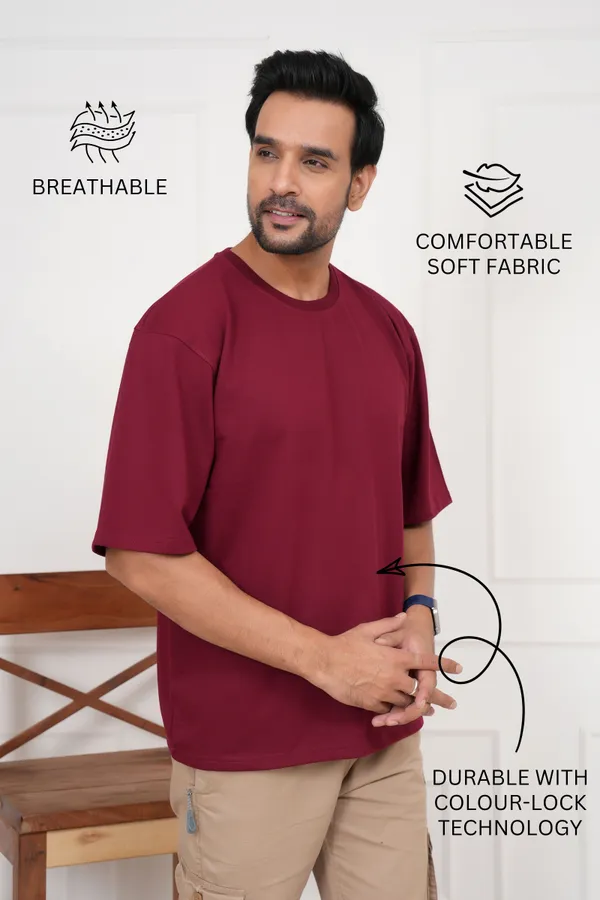 Maroon_Solid_Round_Neck_T-Shirt_For_Men