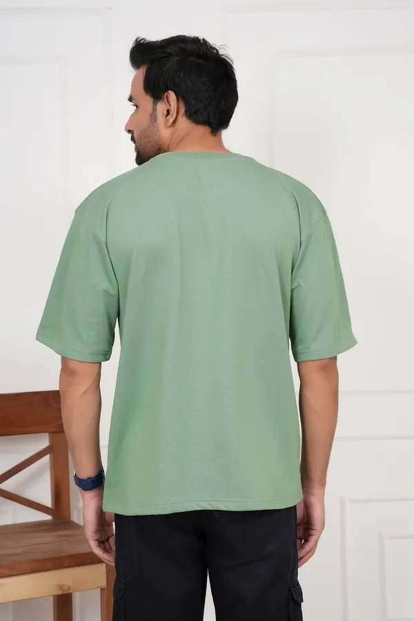 Light_Green_Solid_Round_Neck_T-Shirt_For_Men