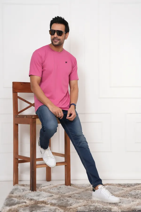 Pink_Solid_Round_Neck_Pink_T-Shirt_For_Men