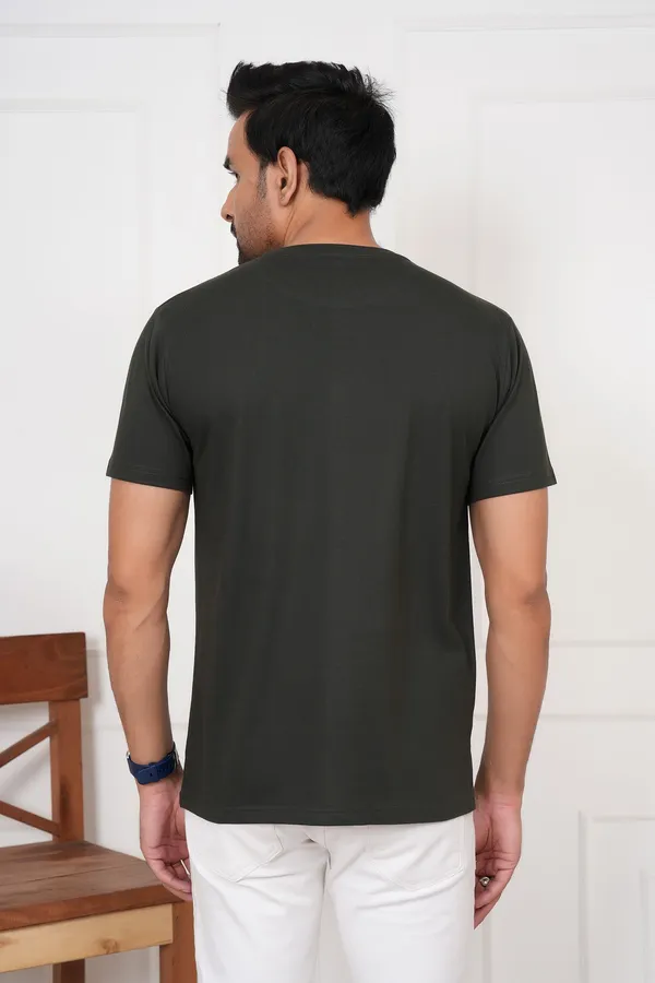 Dark_Green_And_Green_Solid_Round_Neck_T-Shirt_For_Men