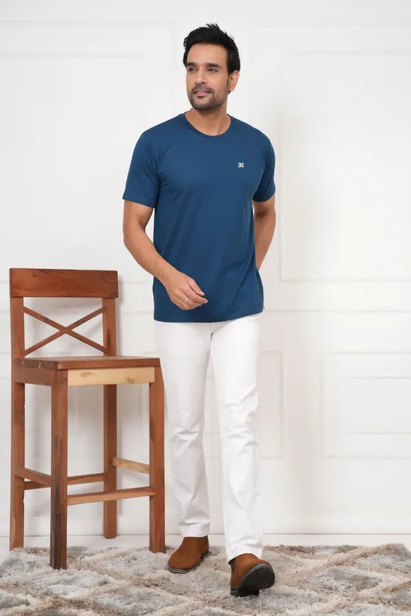 Dark_Blue_And_Blue_Solid_Round_Neck_T-Shirt_For_Men