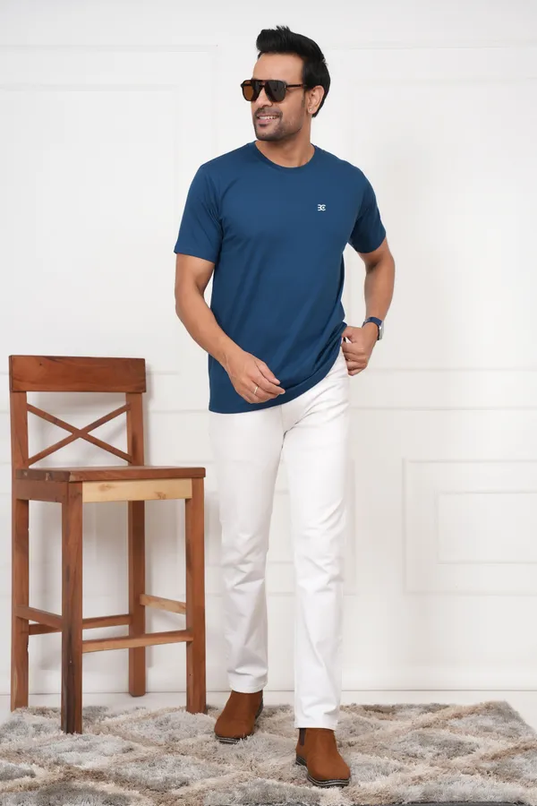 Dark_Blue_And_Blue_Solid_Round_Neck_T-Shirt_For_Men
