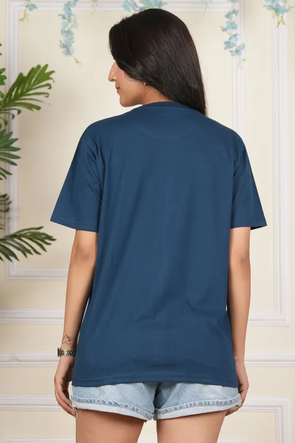Dark_Blue_And_Blue_Solid_Round_Neck_T-Shirt_For_Women
