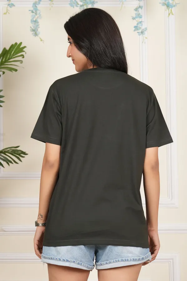 Dark_Green_Solid_Round_Neck_T-Shirt_For_Women