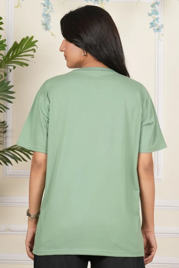 Light_Green_Solid_Round_Neck_T-Shirt_For_Women