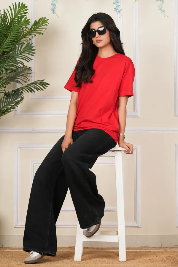 Red_Solid_Round_Neck_T-Shirt_For_Women