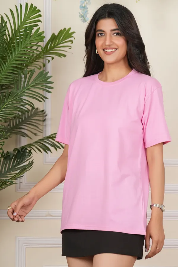 Pink_Solid_Round_Neck_Pink_T-Shirt_For_Women
