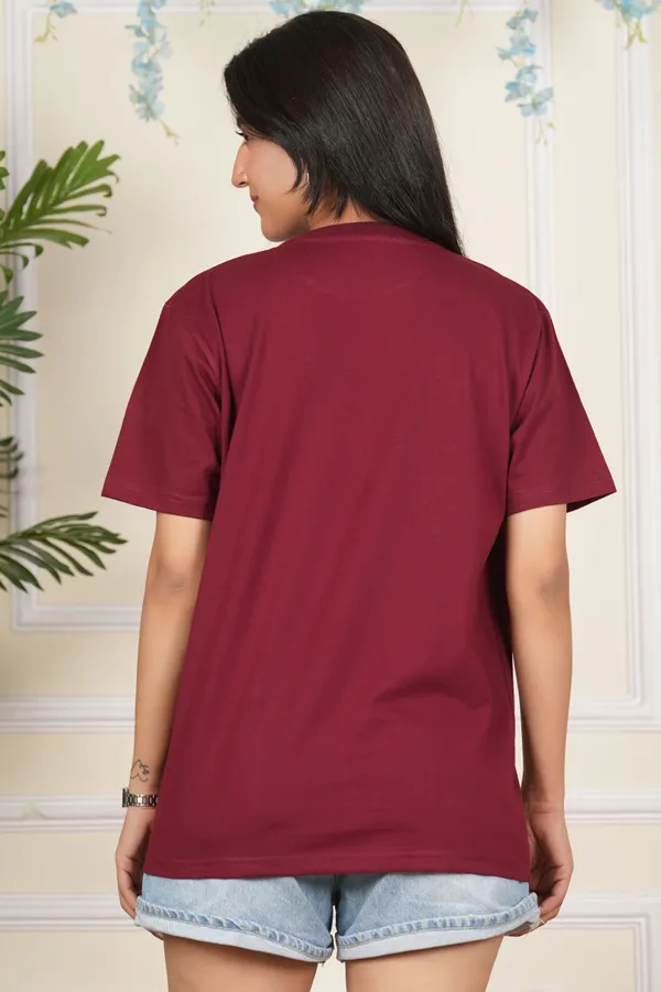 Maroon_Solid_Round_Neck_T-Shirt_For_Women