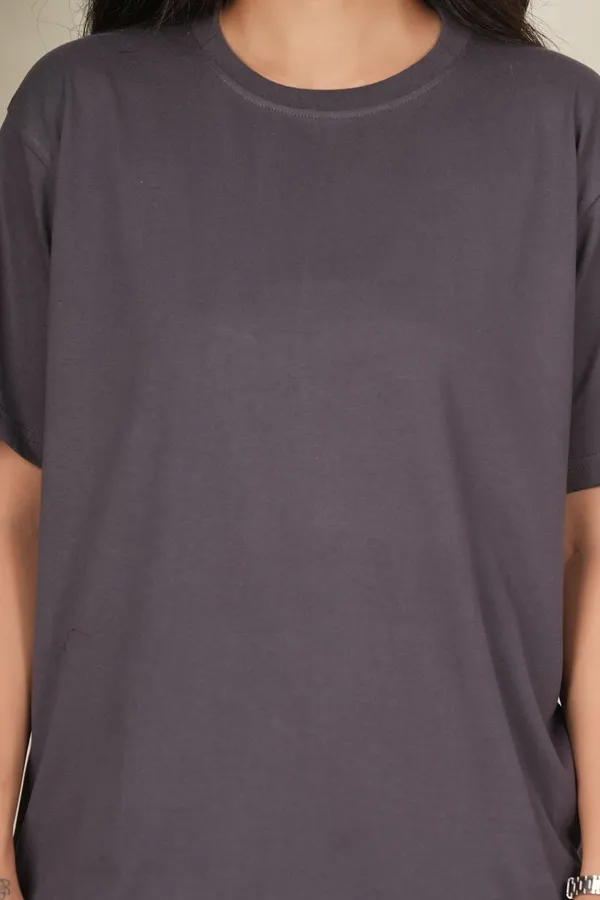 Grey_Solid_Round_Neck_T-Shirt_For_Women