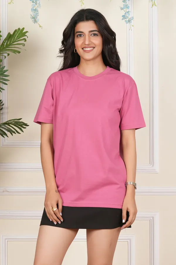 Pink_Solid_Round_Neck_Pink_T-Shirt_For_Women
