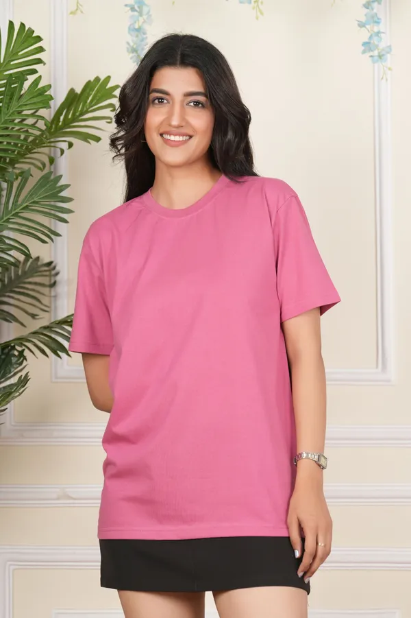 Pink_Solid_Round_Neck_Pink_T-Shirt_For_Women