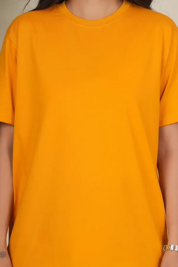 Yellow_Solid_Round_Neck_T-Shirt_For_Women