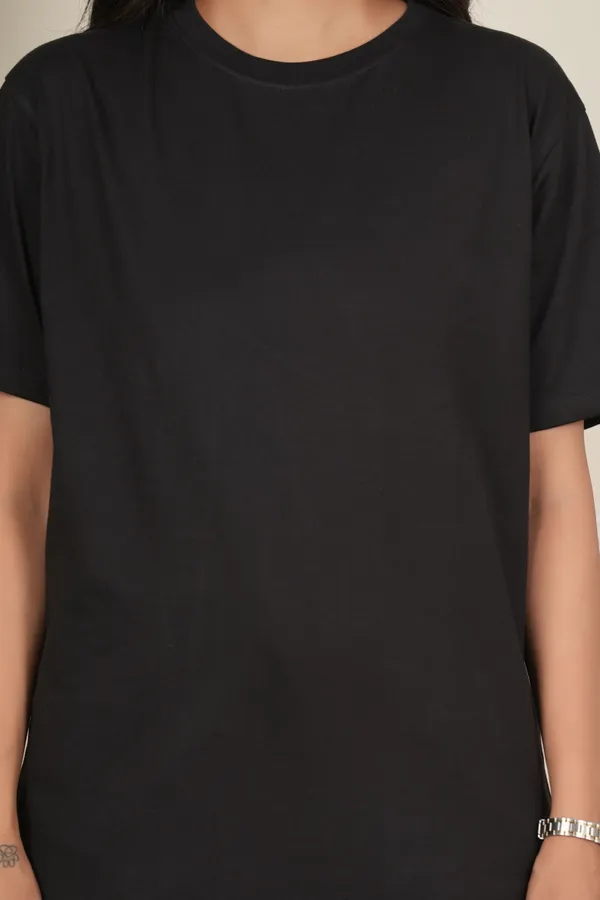 Black_Solid_Round_Neck_T-Shirt_For_Women