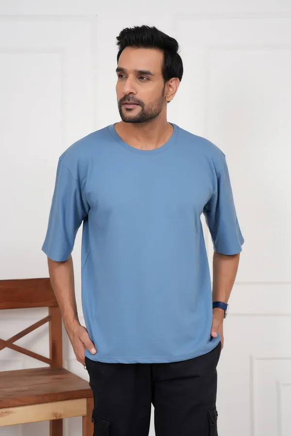 Light_Blue_Solid_Round_Neck_T-Shirt_For_Men