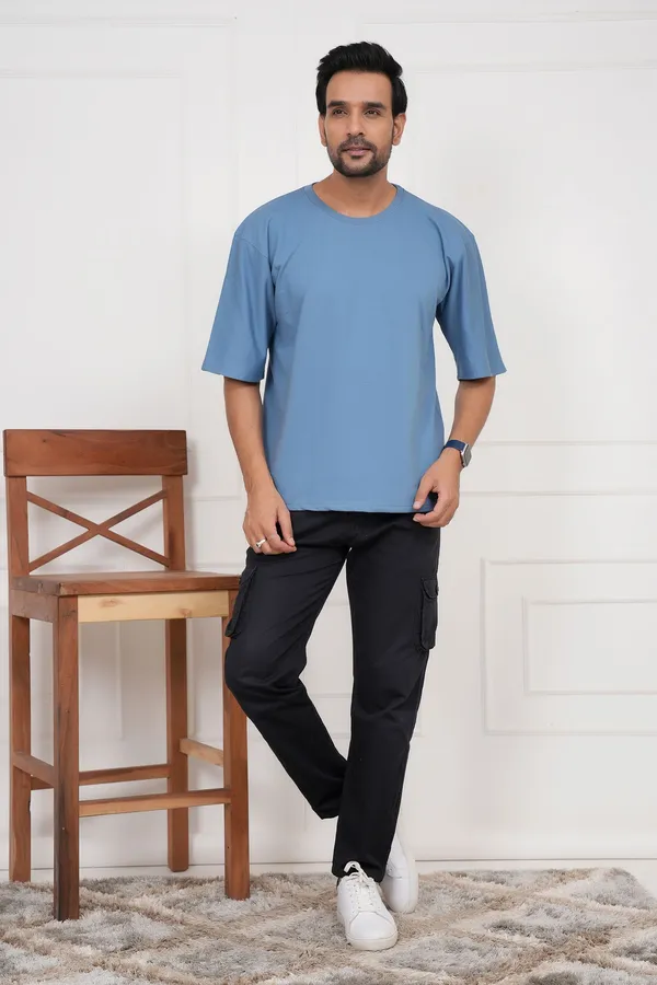 Light_Blue_Solid_Round_Neck_T-Shirt_For_Men