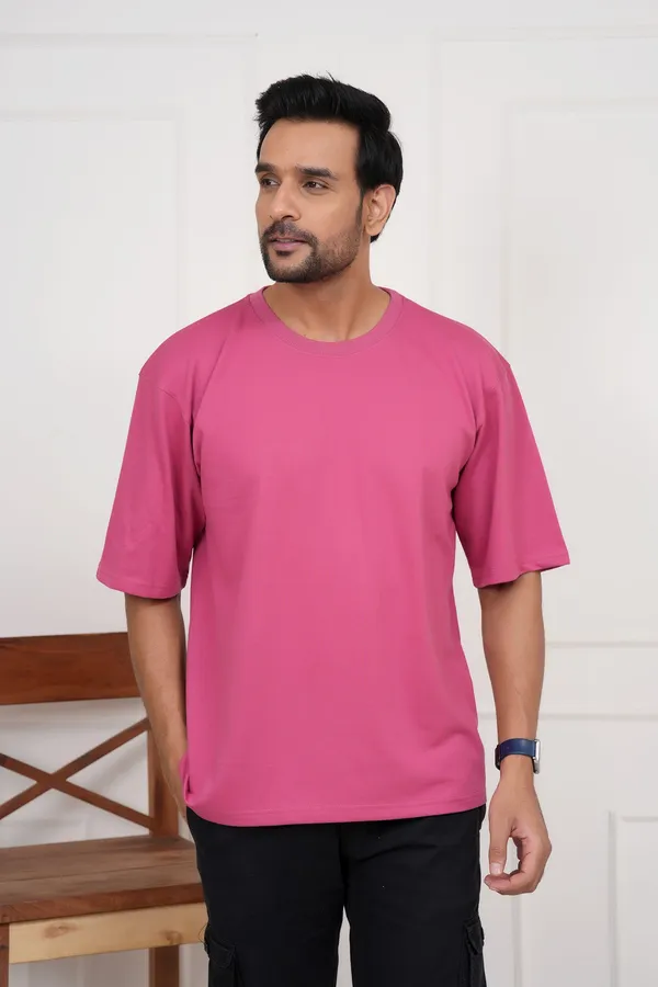 Pink_Solid_Round_Neck_Pink_T-Shirt_For_Men