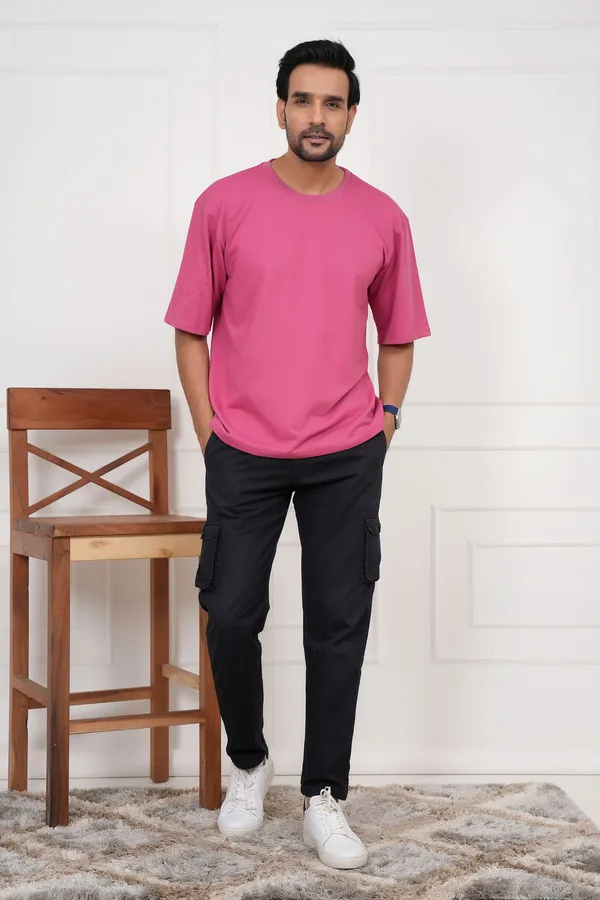 Pink_Solid_Round_Neck_Pink_T-Shirt_For_Men