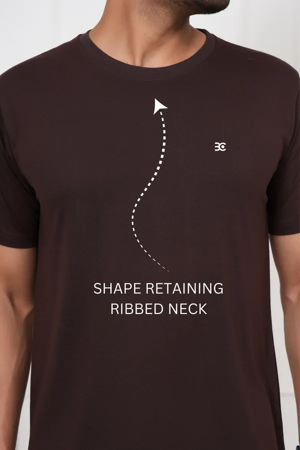 Brown_Solid_Round_Neck_T-Shirt_For_Men