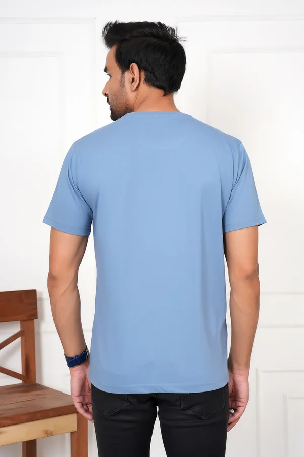 Blue_And_Light_Blue_Solid_Round_Neck_T-Shirt_For_Men