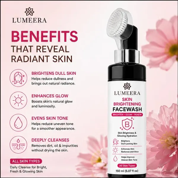 Skin_Brightening_Facewash_150Ml_With_Silicone_Brush_Daily_Facial_Cleanser_For_Fresh_Radiant_Looking_Skin_Suitable_For_All_Skin_Types