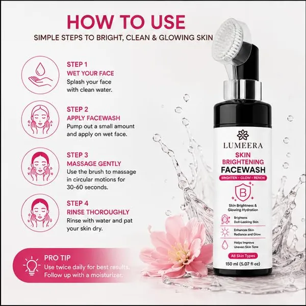 Skin_Brightening_Facewash_150Ml_With_Silicone_Brush_Daily_Facial_Cleanser_For_Fresh_Radiant_Looking_Skin_Suitable_For_All_Skin_Types