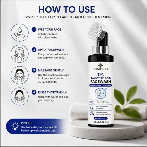 1_Percent_Salicylic_Acid_Facewash_150Ml_With_Silicone_Brush_Daily_Facial_Cleanser_For_Oily_Skin_And_Deep_Cleansing_Care