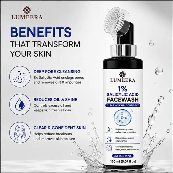 1_Percent_Salicylic_Acid_Facewash_150Ml_With_Silicone_Brush_Daily_Facial_Cleanser_For_Oily_Skin_And_Deep_Cleansing_Care