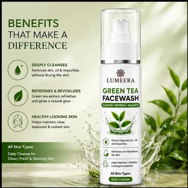 Green_Tea_Facewash_100Ml_Daily_Facial_Cleanser_For_Removing_Dirt_Oil_And_Impurities_Refreshing_Face_Wash_For_All_Skin_Types