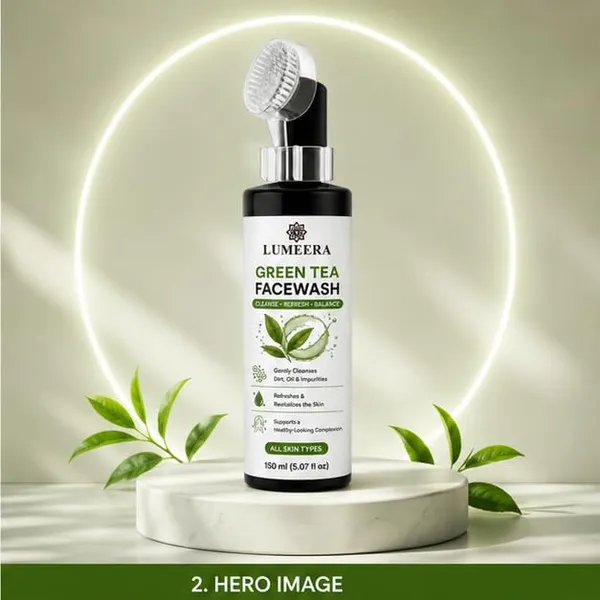 Green_Tea_Facewash_150Ml_With_Soft_Silicone_Brush_Daily_Facial_Cleanser_Removes_Dirt_Oil_And_Impurities_Suitable_For_All_Skin_Types