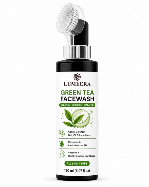 Green_Tea_Facewash_150Ml_With_Soft_Silicone_Brush_Daily_Facial_Cleanser_Removes_Dirt_Oil_And_Impurities_Suitable_For_All_Skin_Types