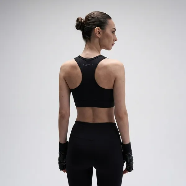 Elevate_Sports_Bra_Supportive_Stretch_Knit_Medium_Support_Removable_Pads_Black