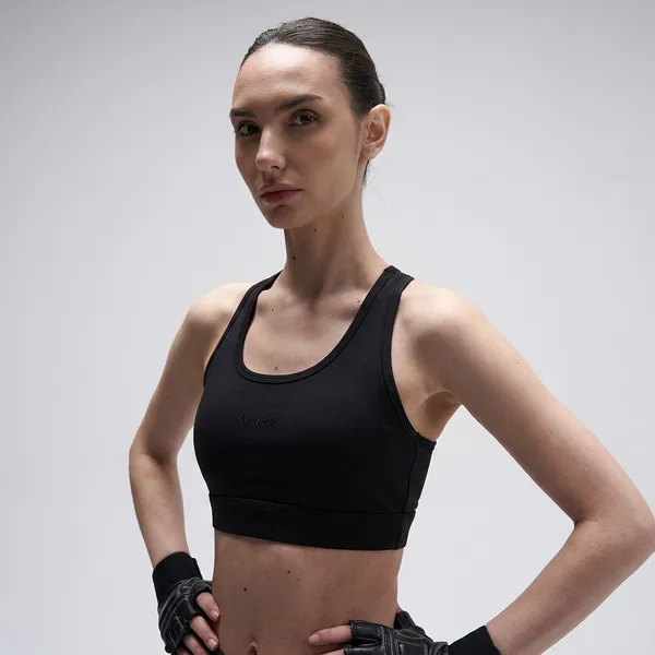 Elevate_Sports_Bra_Supportive_Stretch_Knit_Medium_Support_Removable_Pads_Black