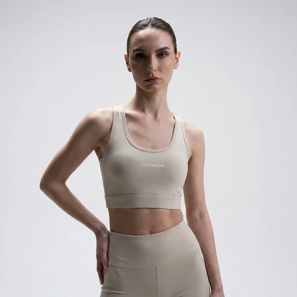 Elevate_Sports_Bra_Supportive_Stretch_Knit_Medium_Support_Removable_Pads_Beige