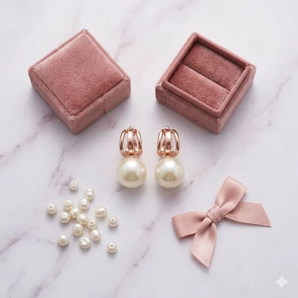 White_Pearl_Silver_Metal_Clip-On_Drop_Earrings_For_Women