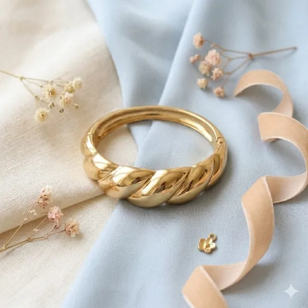 Gold_Twisted_Rope_Design_Chunky_Bangle_Bracelet_For_Women_+_Gold_Pearl_Square_Stud_Earrings_For_Women