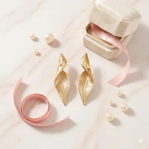Gold_Textured_Leaf_Design_Stud_Earrings_For_Women_+_Gold_Toned_Pearl_Floral_Stud_Earrings_For_Women