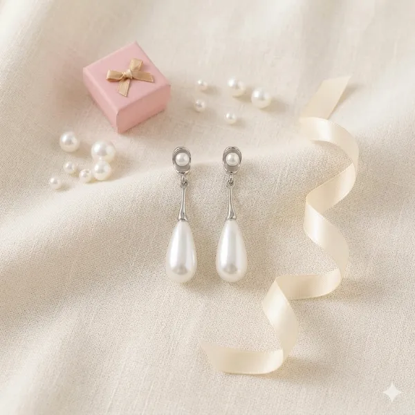 Silver_Metal_Pearl_Teardrop_Drop_Earrings_For_Women