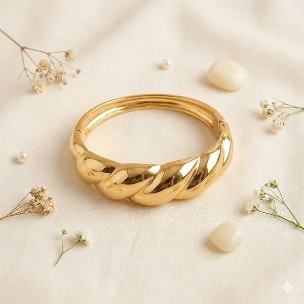 Gold_Twisted_Rope_Design_Chunky_Bangle_Bracelet_For_Women_+_Gold_Pearl_Square_Stud_Earrings_For_Women